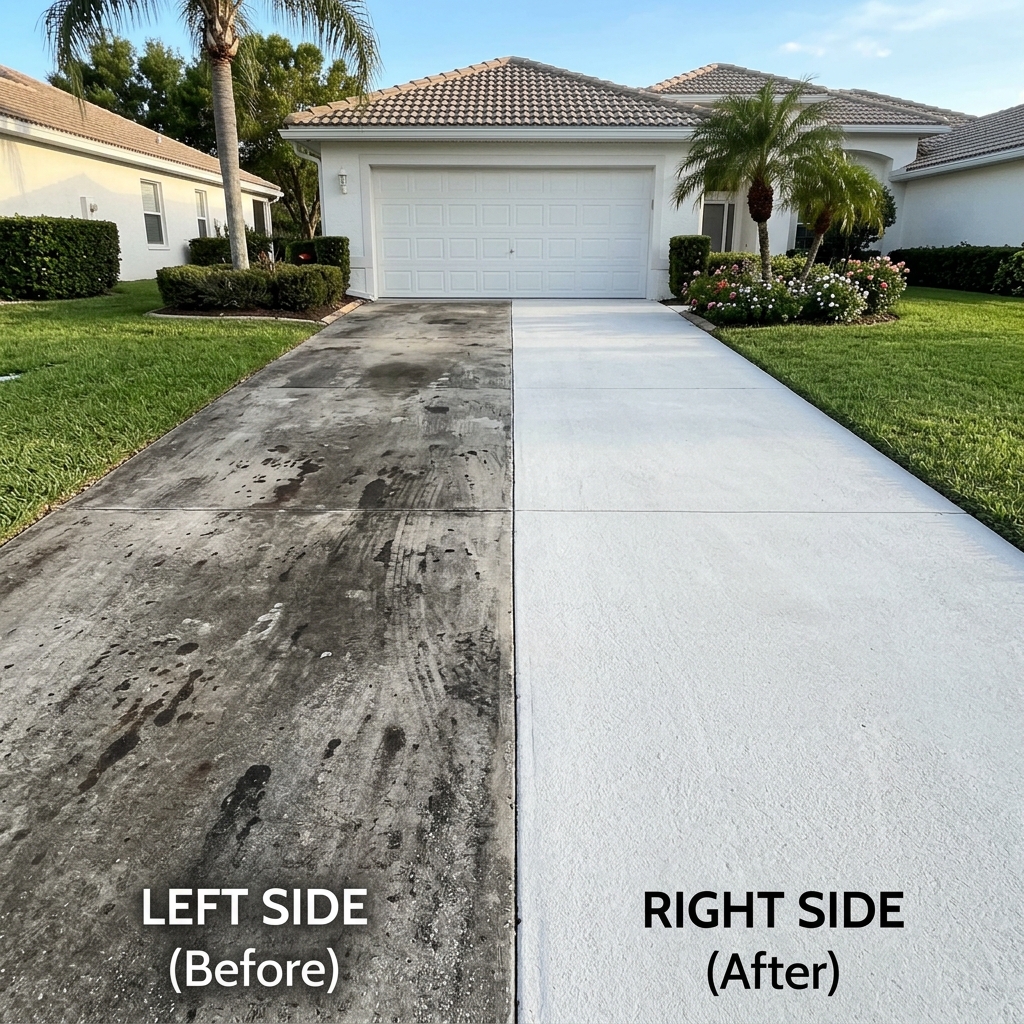 Clean driveway after